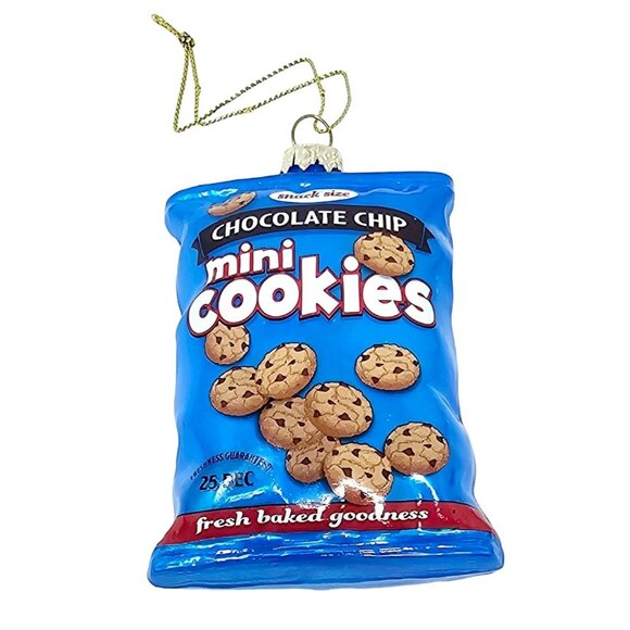 Mini Chocolate Chip Cookies Glass Ornament - Christmas Gift - Picture 1 of 3